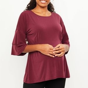 Motherhood | Ruffle Bell Sleeve Maternity Blouse